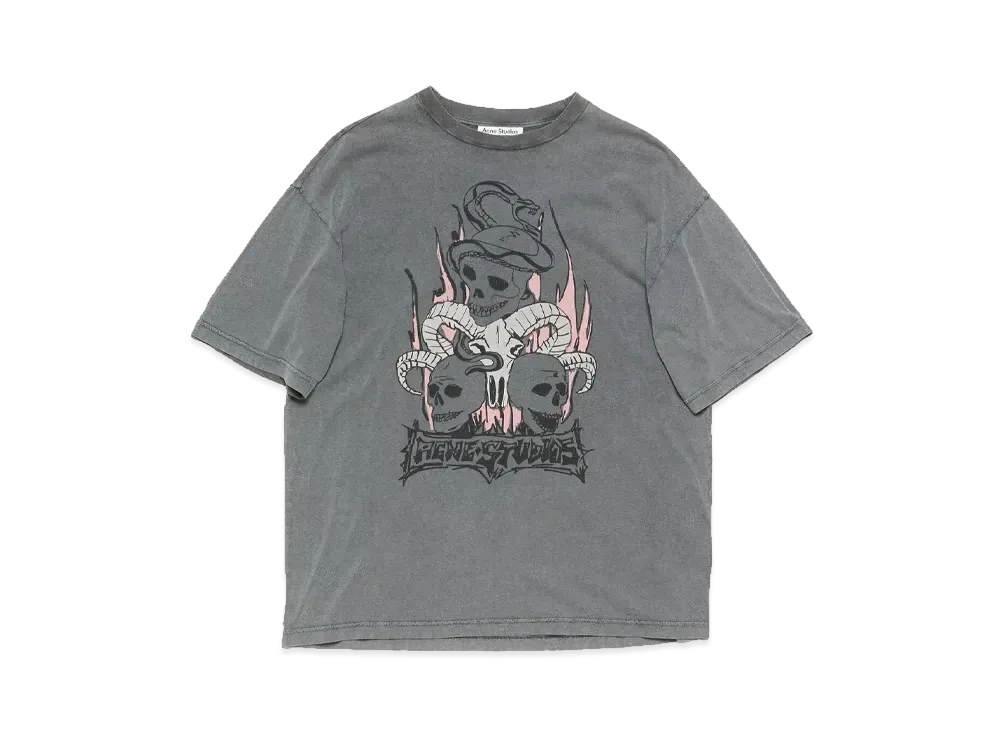 Acne Studios Printed T-Shirt "Faded Black"