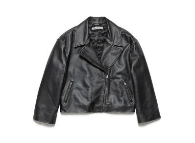 Acne Studios Sanded Leather Biker Jacket "Black"