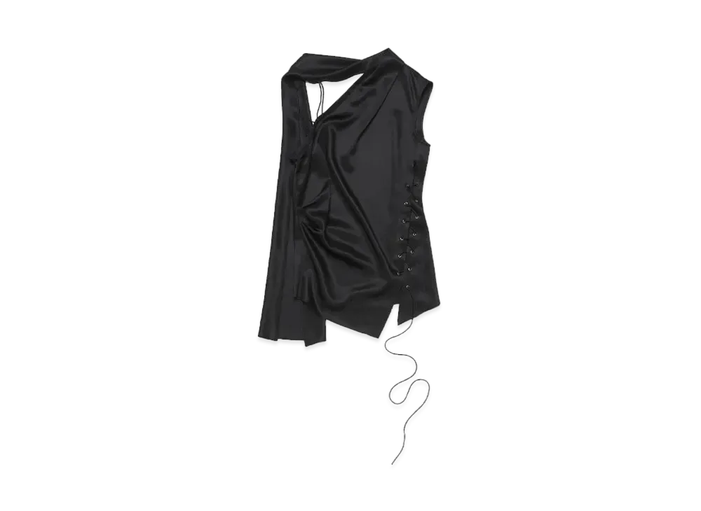 Acne Studios Fringe Wrap Blouse "Black"