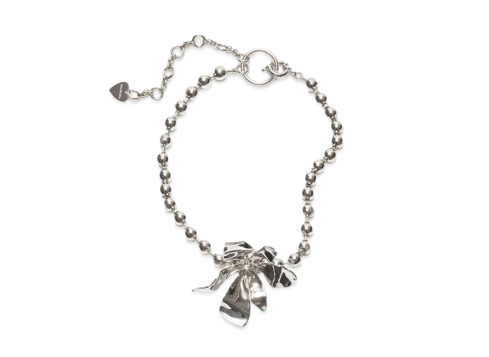 Acne Studios Flower Necklace "Silver/Transparent"