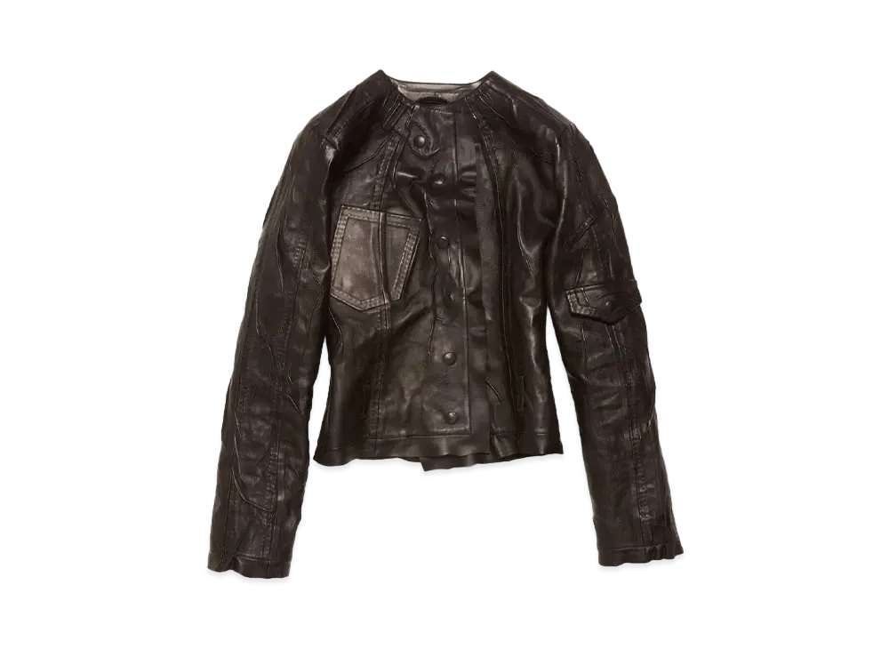 Acne Studios Creased Leather Jacket "Black"