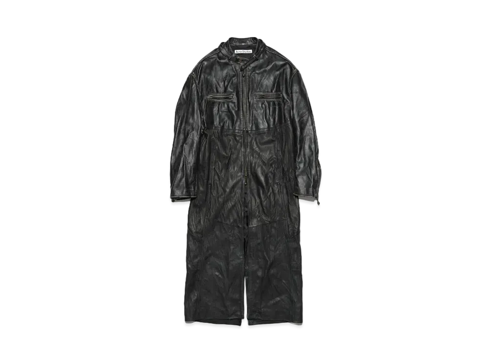 Acne Studios Long Leather Coat "Black"