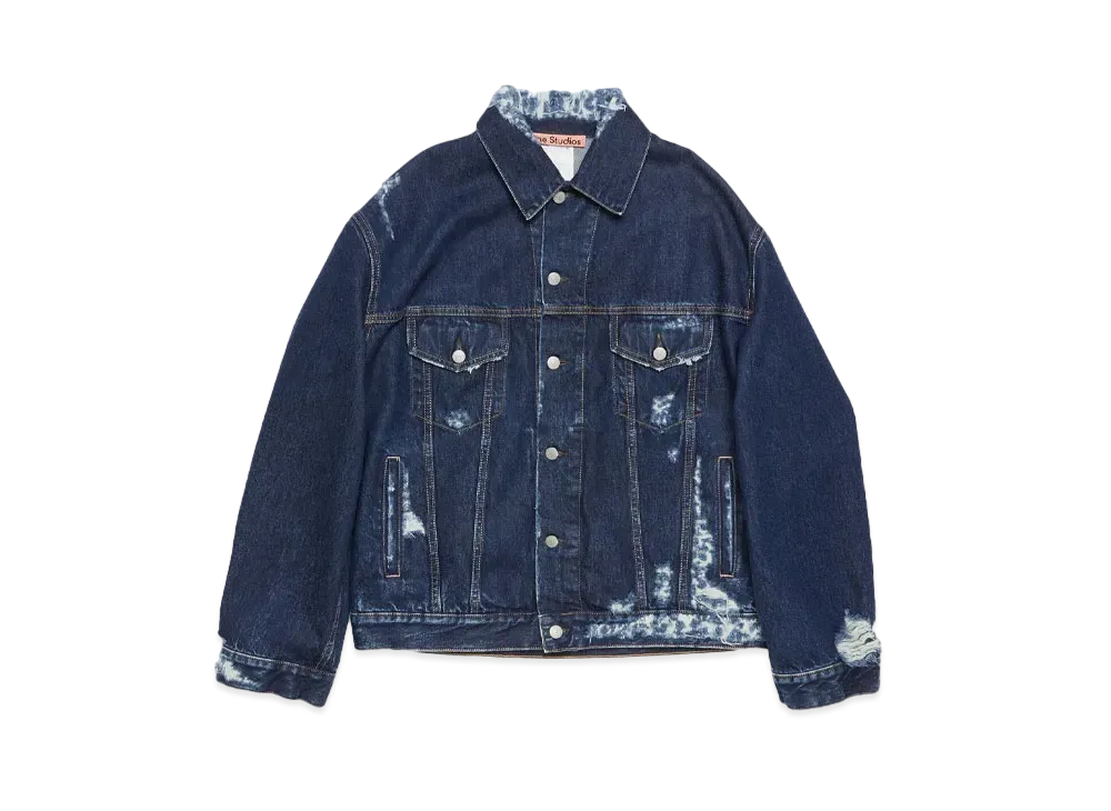 Acne Studios Distressed Denim Jacket - Relaxed Fit "Mid Blue"