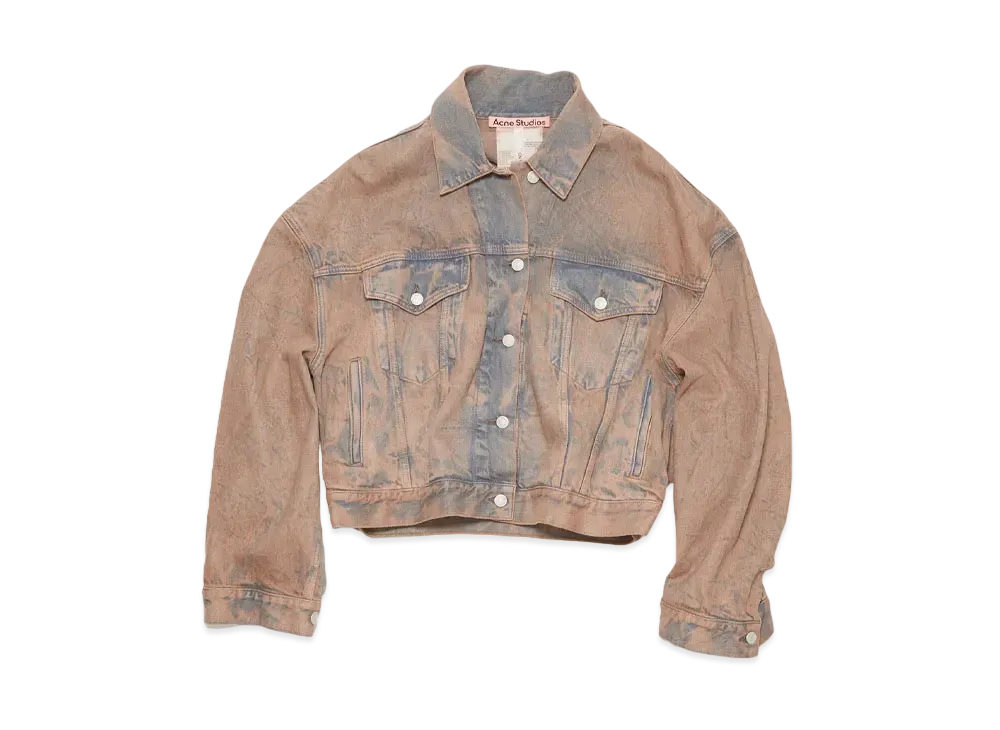 Acne Studios Denim Jacket - Relaxed Cropped Fit "Light Pink/Gray"