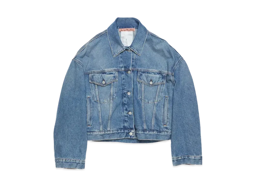 Acne Studios Denim Jacket - Relaxed Cropped Fit "Mid Blue"