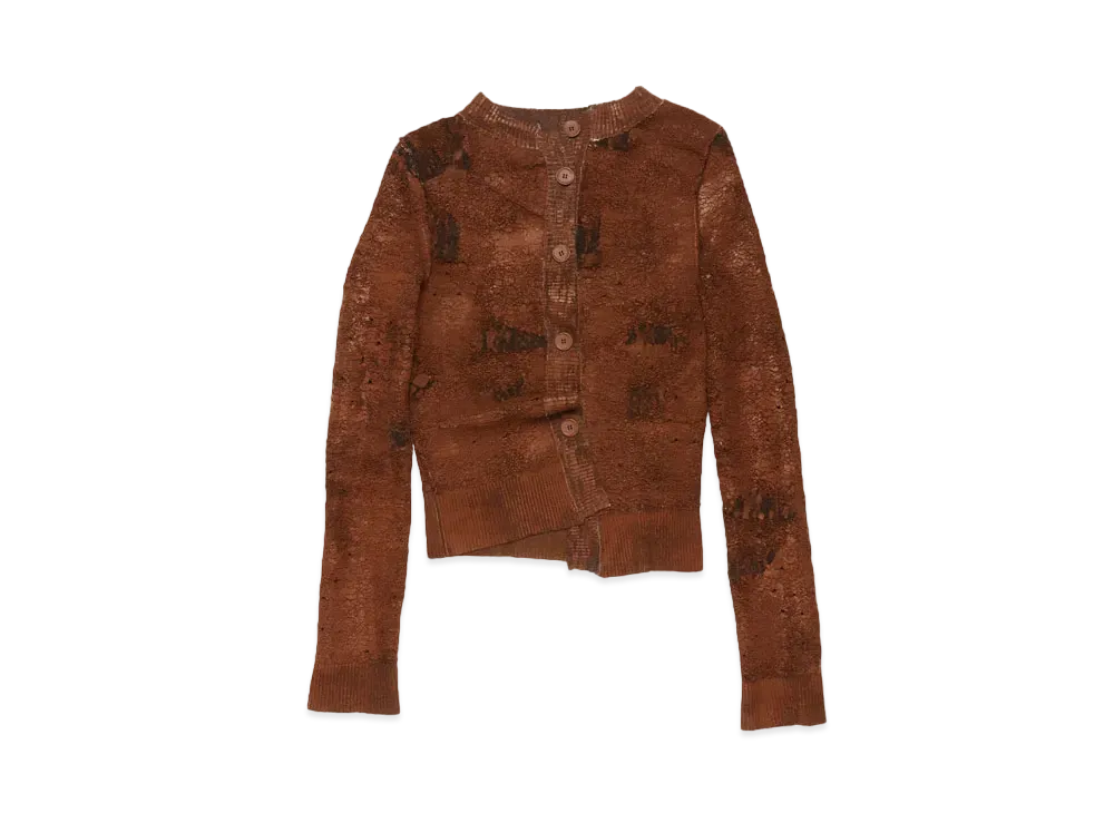 Acne Studios Asymmetrical Buttoned Cardigan "Last Brown"
