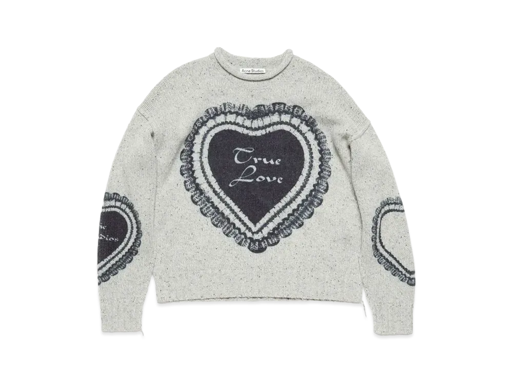 Acne Studios Printed Wool Blend Sweater "Light Gray"