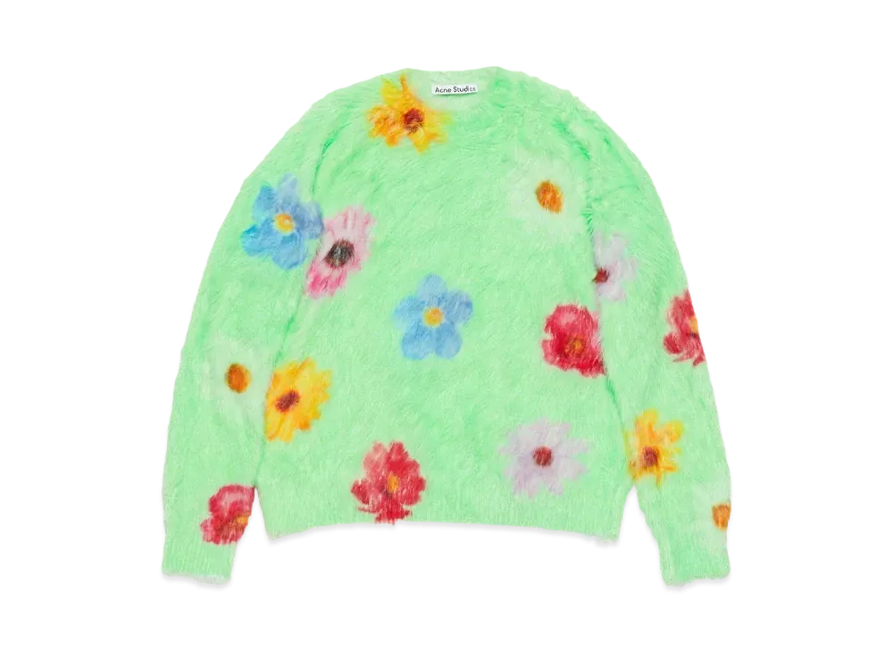 Acne Studios Printed Fluffy Sweater "Light Green"