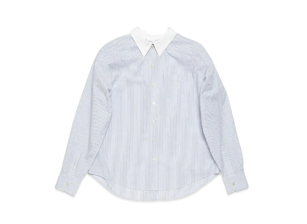 Acne Studios Stripe Button-Up Shirt "Dusty Blue/Cold Brown"