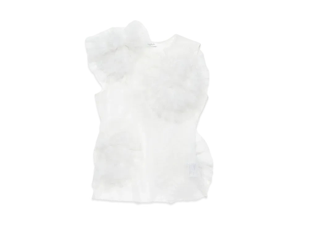 Acne Studios Ruffled Mesh Tank Top "White"