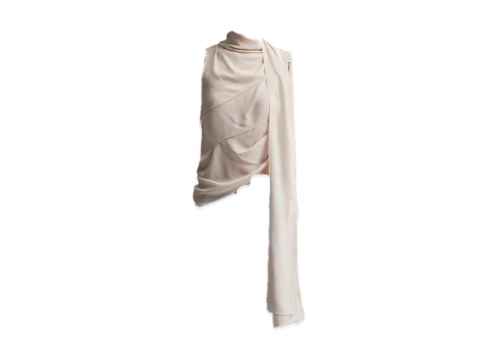 Acne Studios Draped Top With Scarf "Sand Beige"