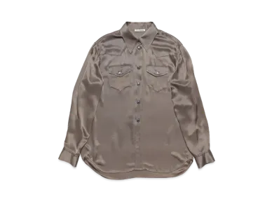 Acne Studios Satin Button Up Shirt "Cedar Green"