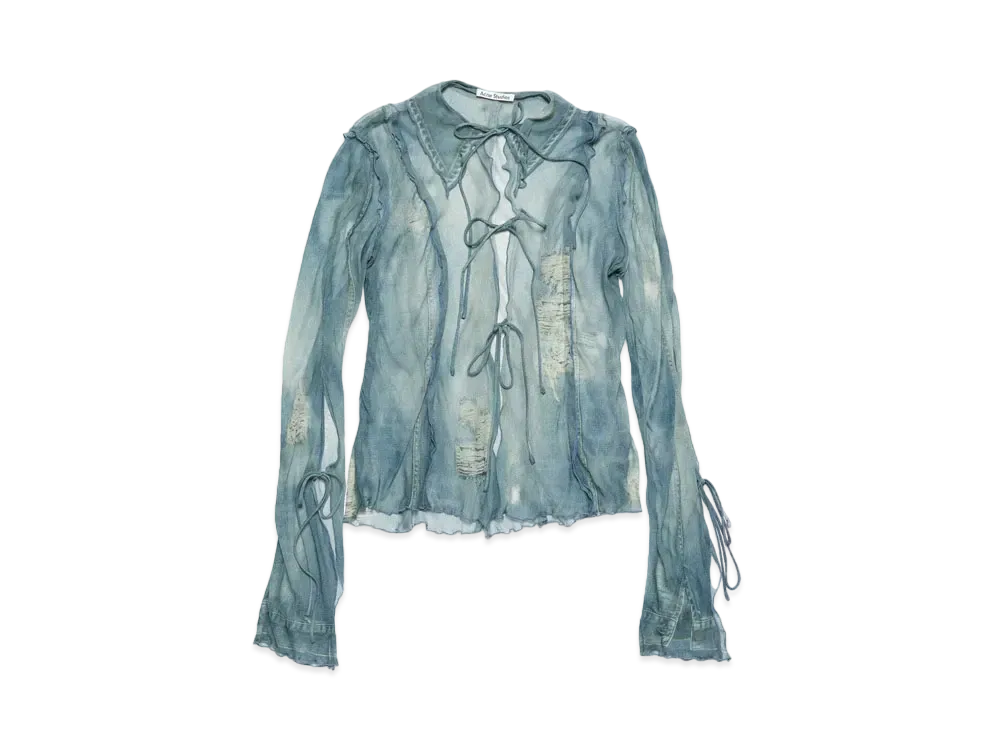 Acne Studios Printed Blouse "Denim Blue"