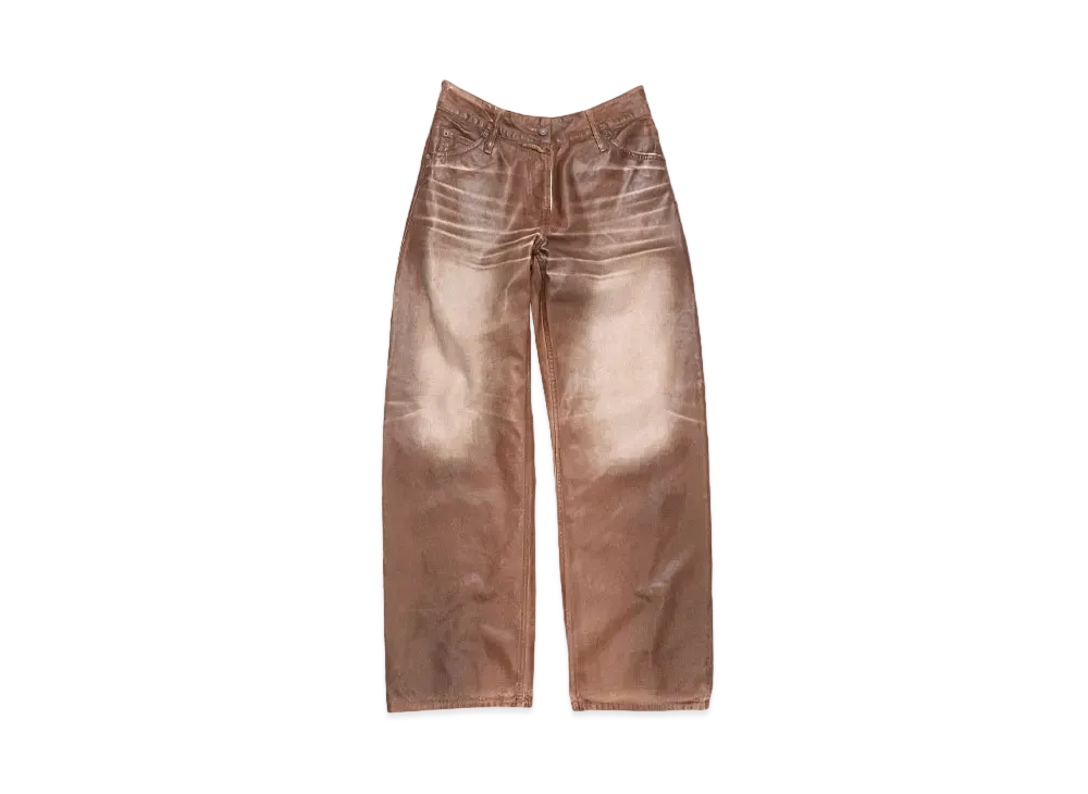 Acne Studios Relaxed Fit Waxed Jeans "Caramel/White"