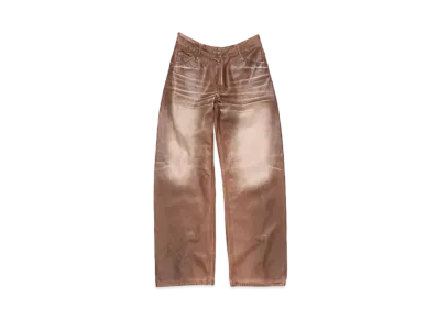 Acne Studios Relaxed Fit Waxed Jeans "Caramel/White"