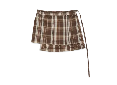 Acne Studios Asymmetric Pleated Skirt "Brown/ Beige"