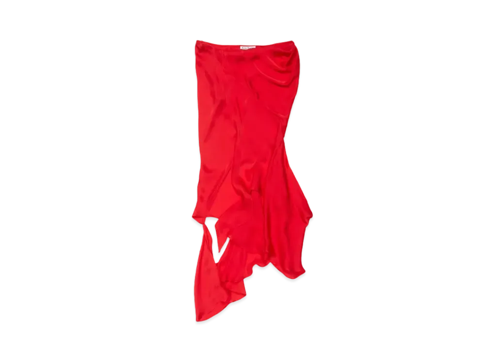 Acne Studios Silk Skirt With Cutouts "Bright Red"