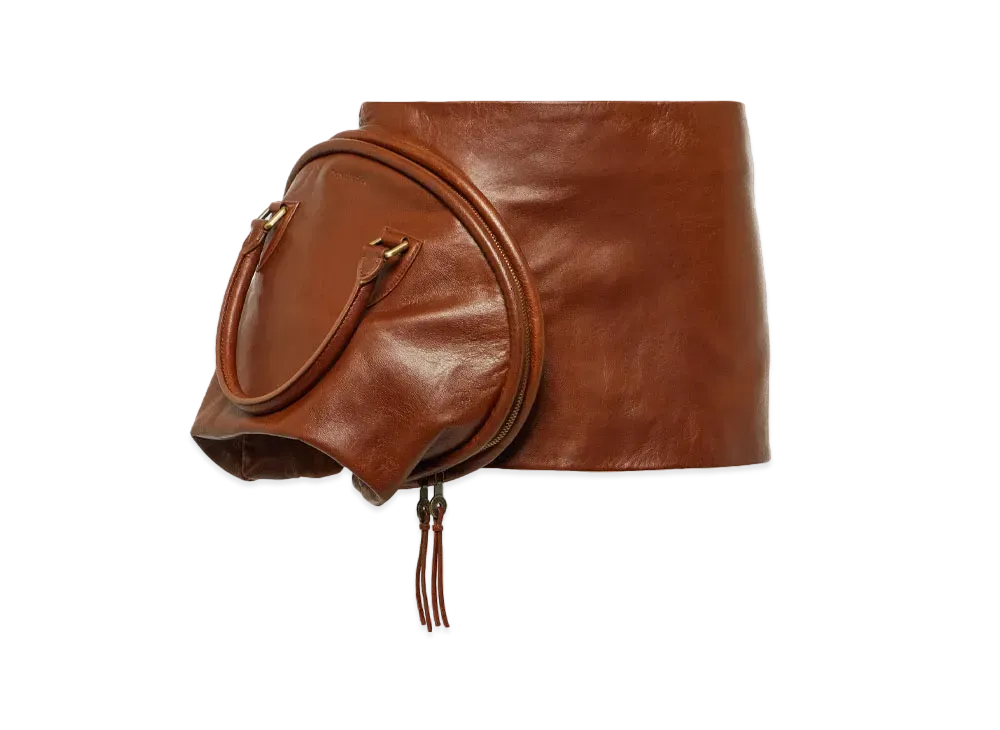 Acne Studios Leather Skirt "Cognac Brown"