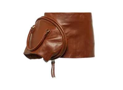 Acne Studios Leather Skirt "Cognac Brown"