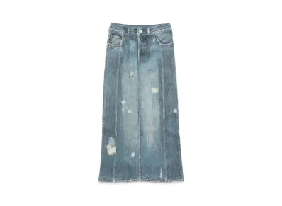 Acne Studios Ribbed Cotton Print Skirt "Denim Blue"