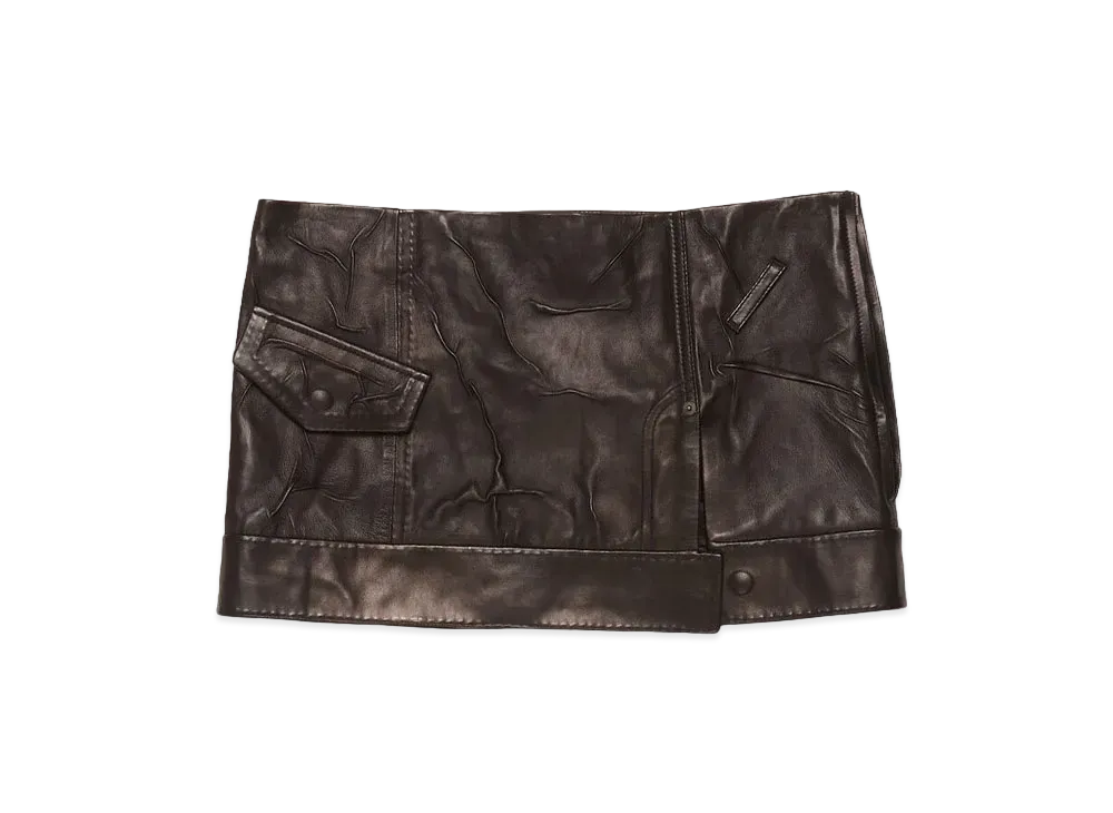 Acne Studios Creased Leather Mini Skirt "Black"