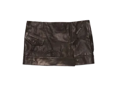 Acne Studios Creased Leather Mini Skirt "Black"