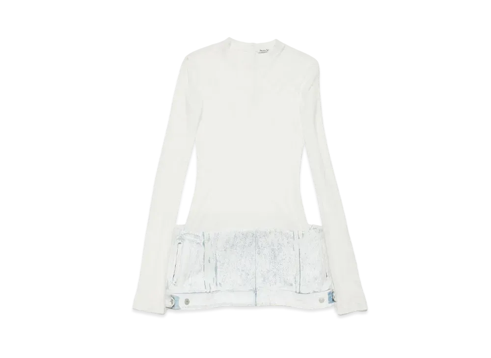 Acne Studios Dress With Constructed Skirt "White/Light Blue"