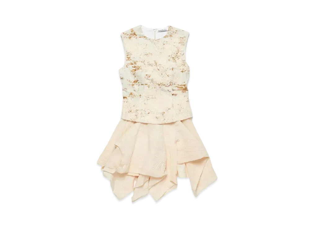 Acne Studios Printed Sleeveless Dress "Ecru Beige"