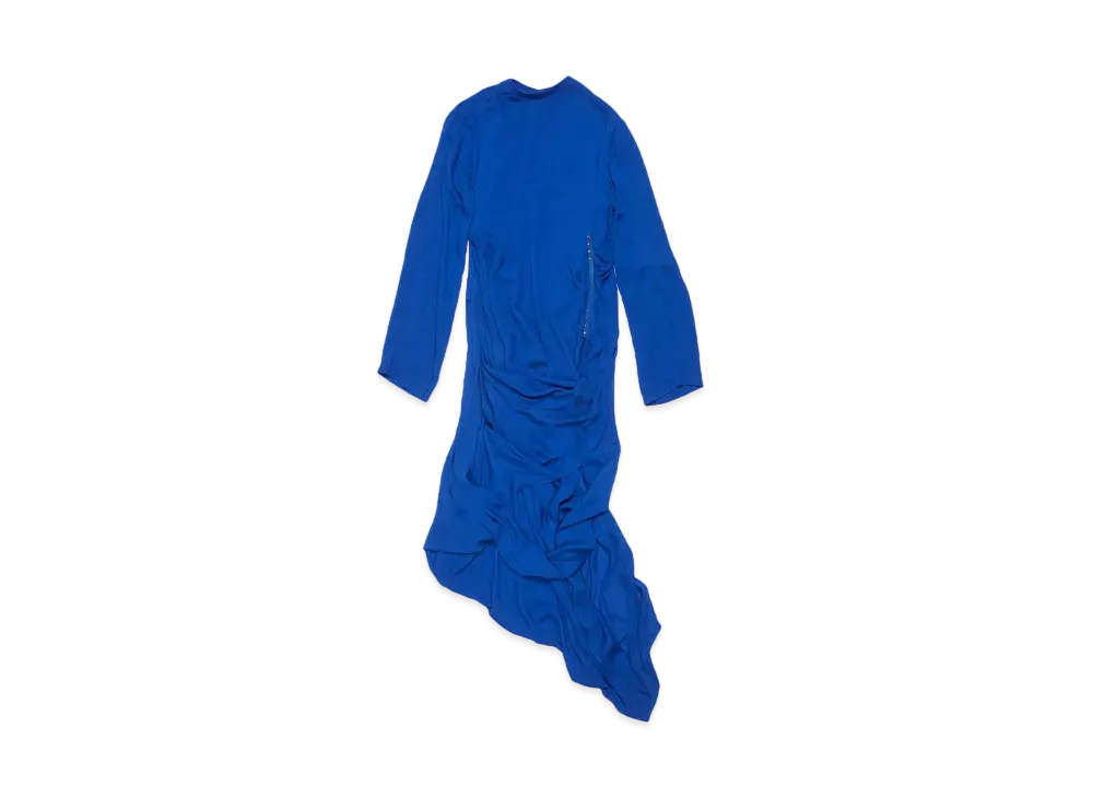 Acne Studios Silk Draped Dress "Electric Blue"