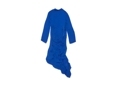 Acne Studios Silk Draped Dress "Electric Blue"