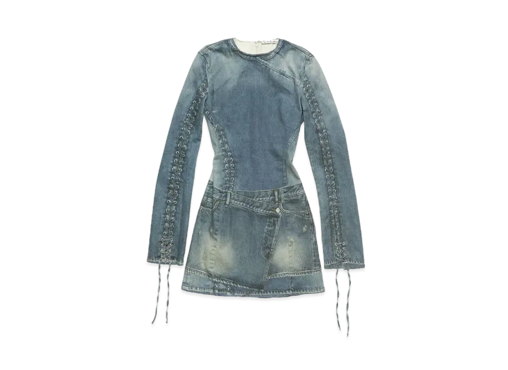 Acne Studios Printed Dress "Mid Blue"