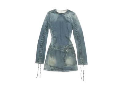 Acne Studios Printed Dress "Mid Blue"