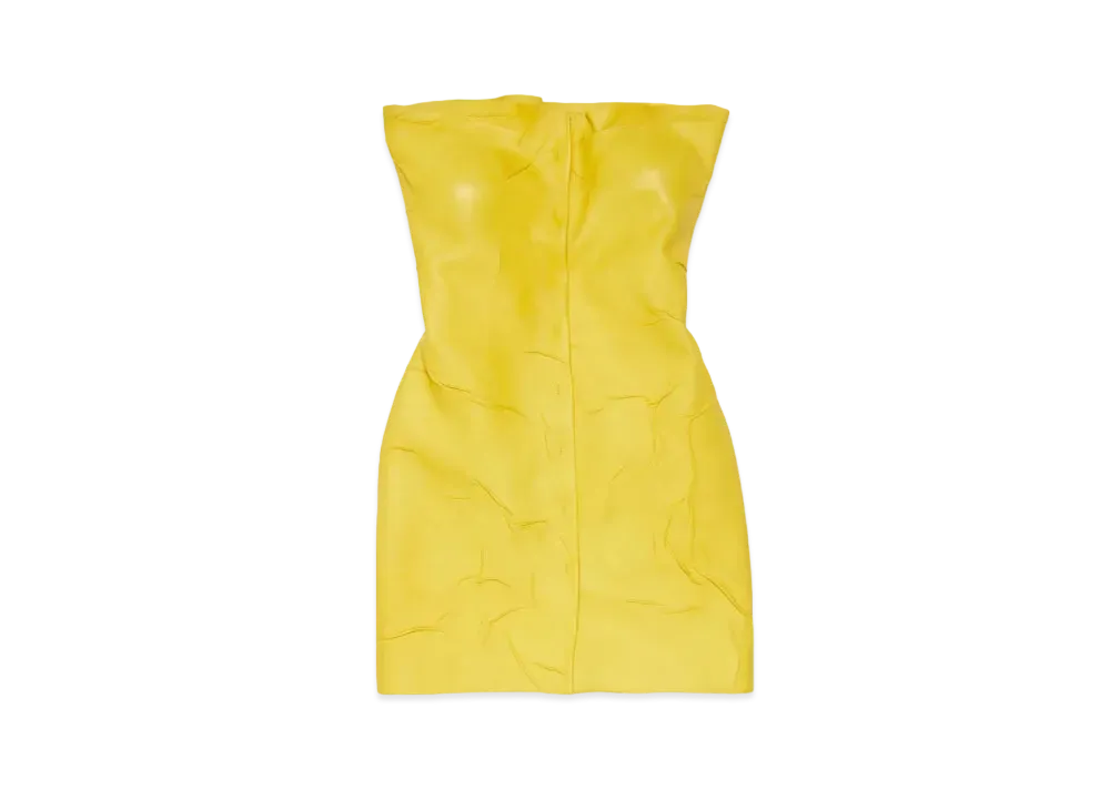 Acne Studios Leather Bustier Dress "Yellow"