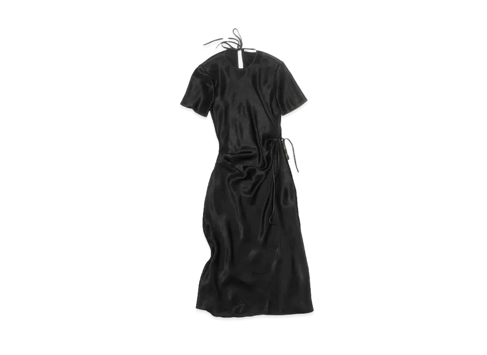 Acne Studios Satin Wrap Dress "Black"