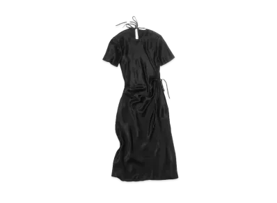 Acne Studios Satin Wrap Dress "Black"