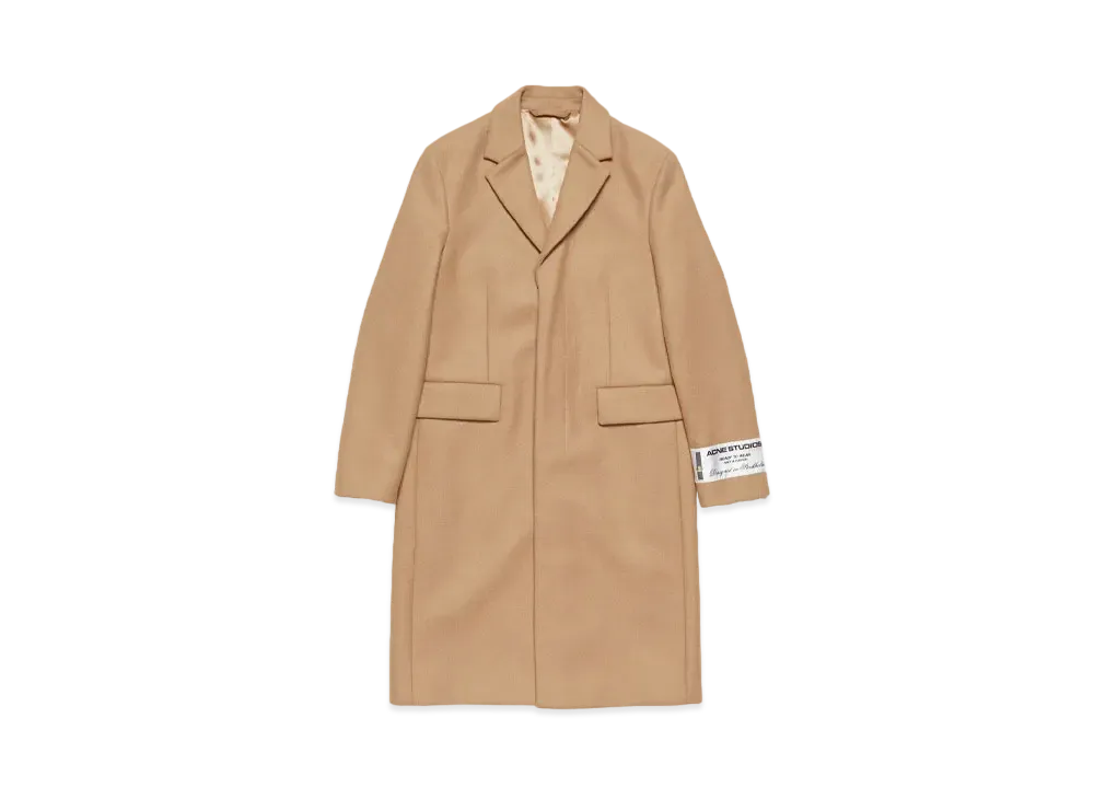 Acne Studios Single-Breasted Wool Coat "Camel Beige"