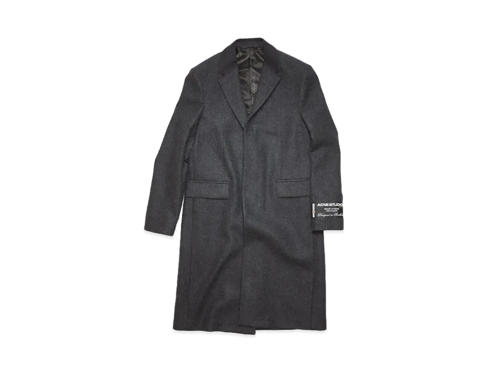 Acne Studios Single-Breasted Wool-Blend Coat "Dark Grey Melange"