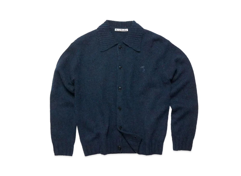 Acne Studios Polo Wool Cardigan "Deep Blue Melange"