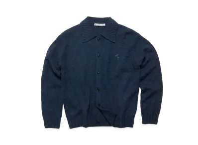 Acne Studios Polo Wool Cardigan "Deep Blue Melange"