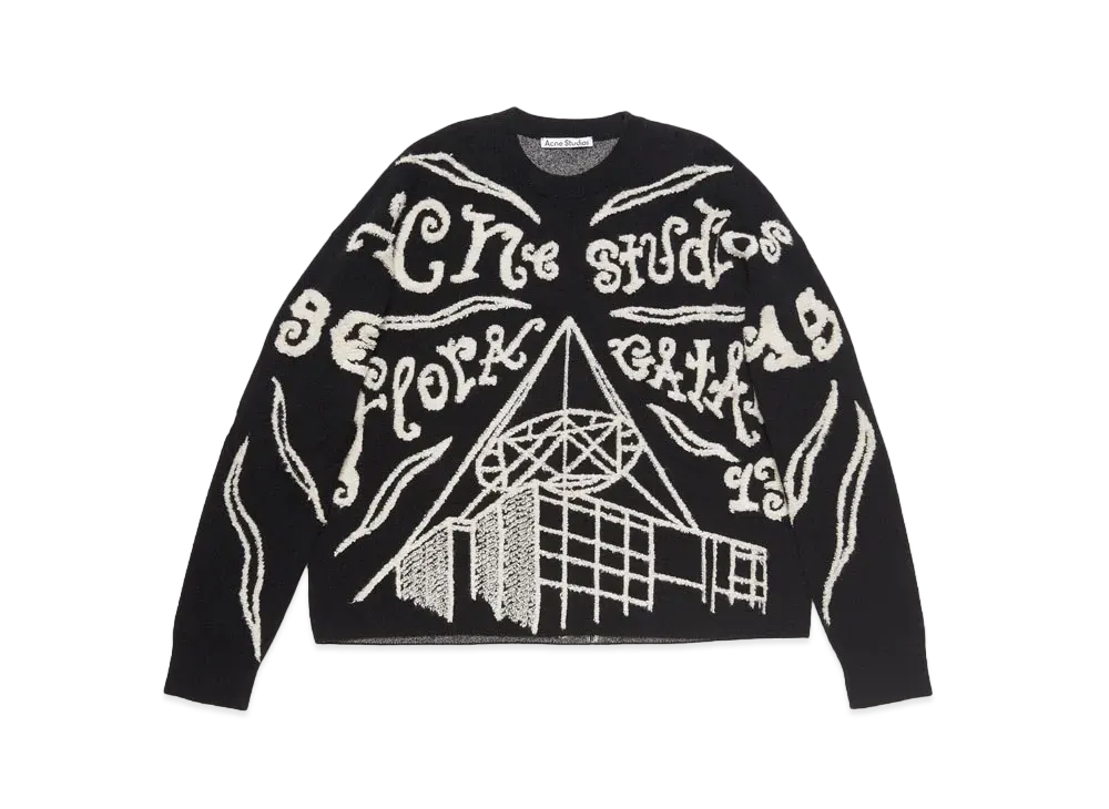 Acne Studios Jacquard Logo Sweater "Black/Ecru"