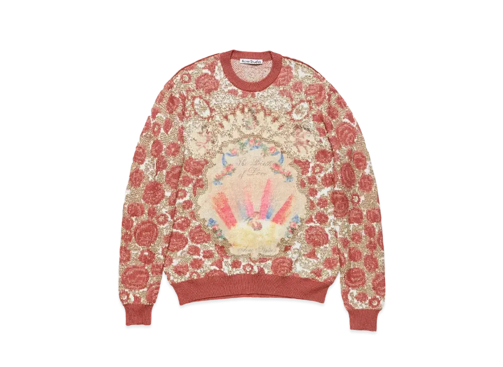Acne Studios Jacquard Sweater "Blossom Pink/Gold"