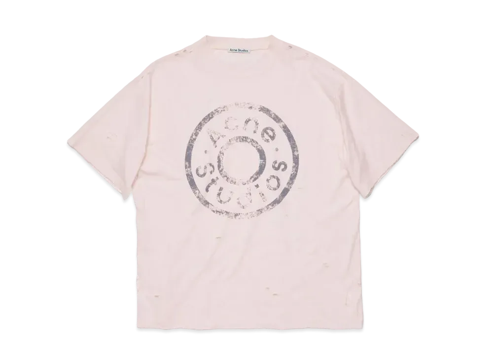 Acne Studios Logo T-Shirt - Relaxed Fit "Faded Pink"