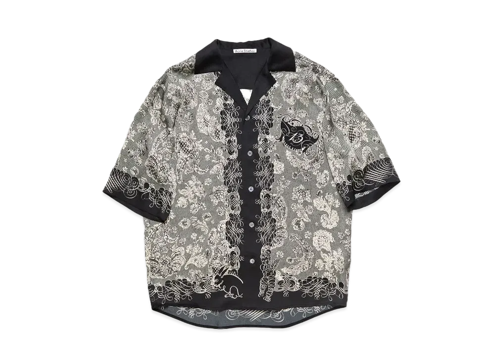 Acne Studios Printed Button-Up Shirt "Black/Ecru"