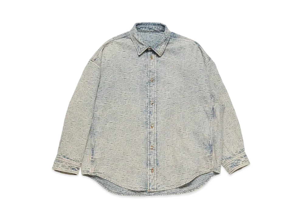 Acne Studios Monogrammed Denim Shirt - Relaxed Fit "Blue/Beige"