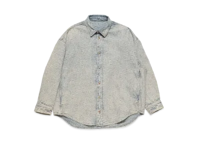 Acne Studios Monogrammed Denim Shirt - Relaxed Fit "Blue/Beige"
