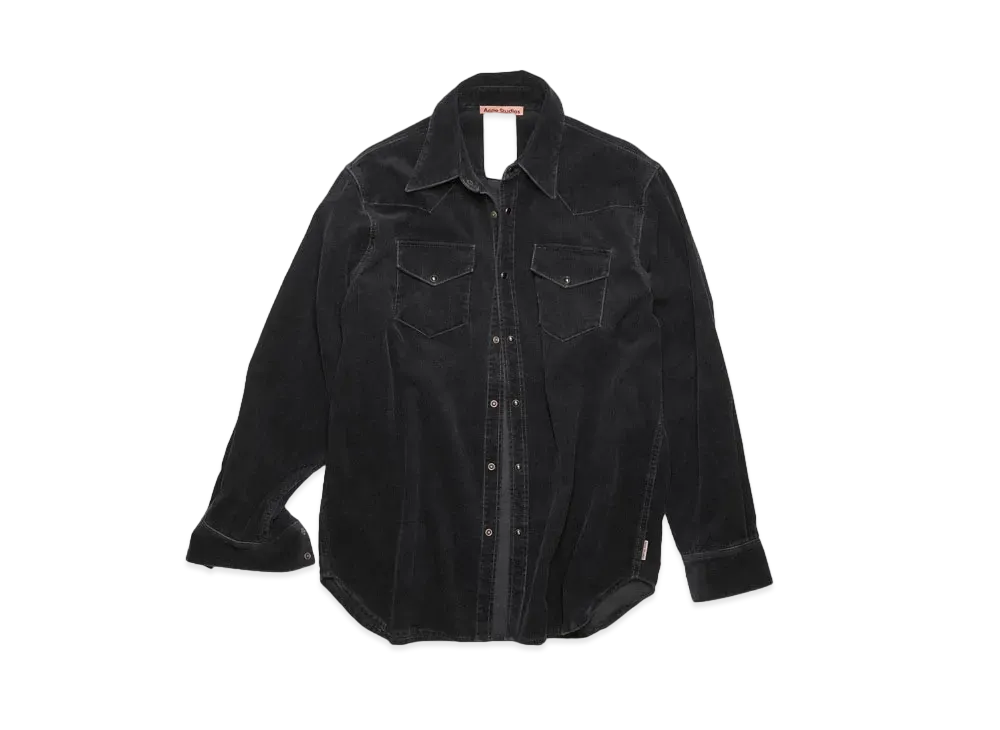 Acne Studios Corduroy Button Up Shirt "Black"