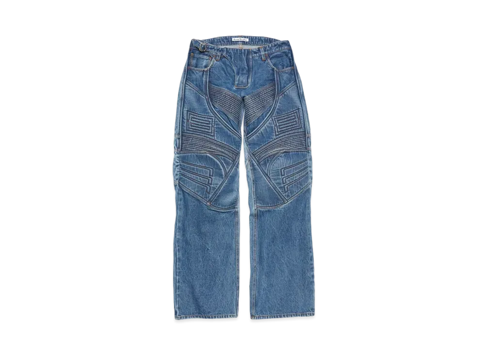 Acne Studios Denim Biker Trousers "Mid Blue"