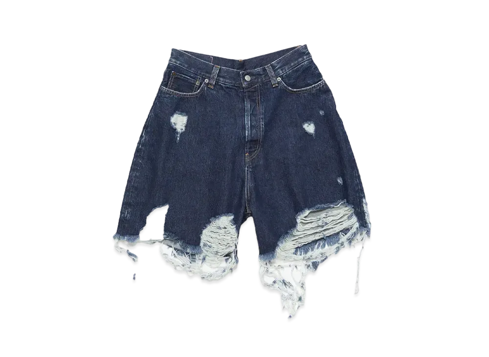 Acne Studios Distressed Denim Shorts - Super Baggy Fit "Mid Blue"