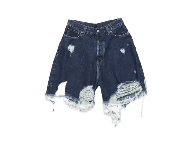 Acne Studios Distressed Denim Shorts - Super Baggy Fit "Mid Blue"
