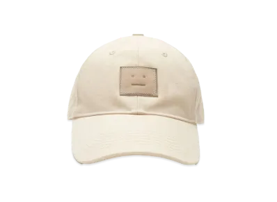 Acne Studios Leather Face Patch Cap "Oatmeal Melange"